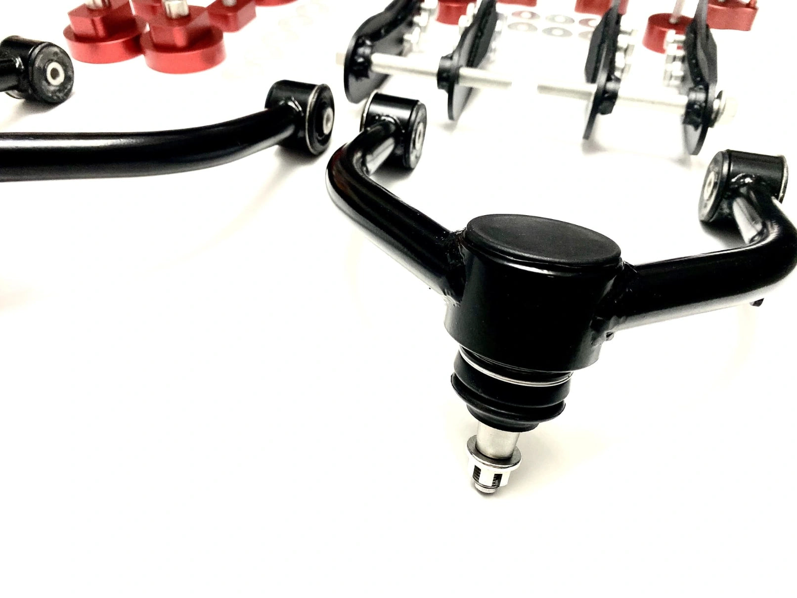 Akioverland proprietary upper control arms designed for 3.5 inch air lift articulation clearance