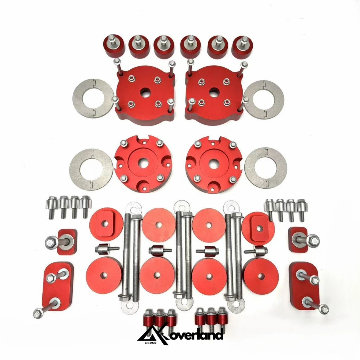 Akioverland 3.5 inch spring lift kit with V3 subframe drop and centering sleeves for Cayenne 955 957