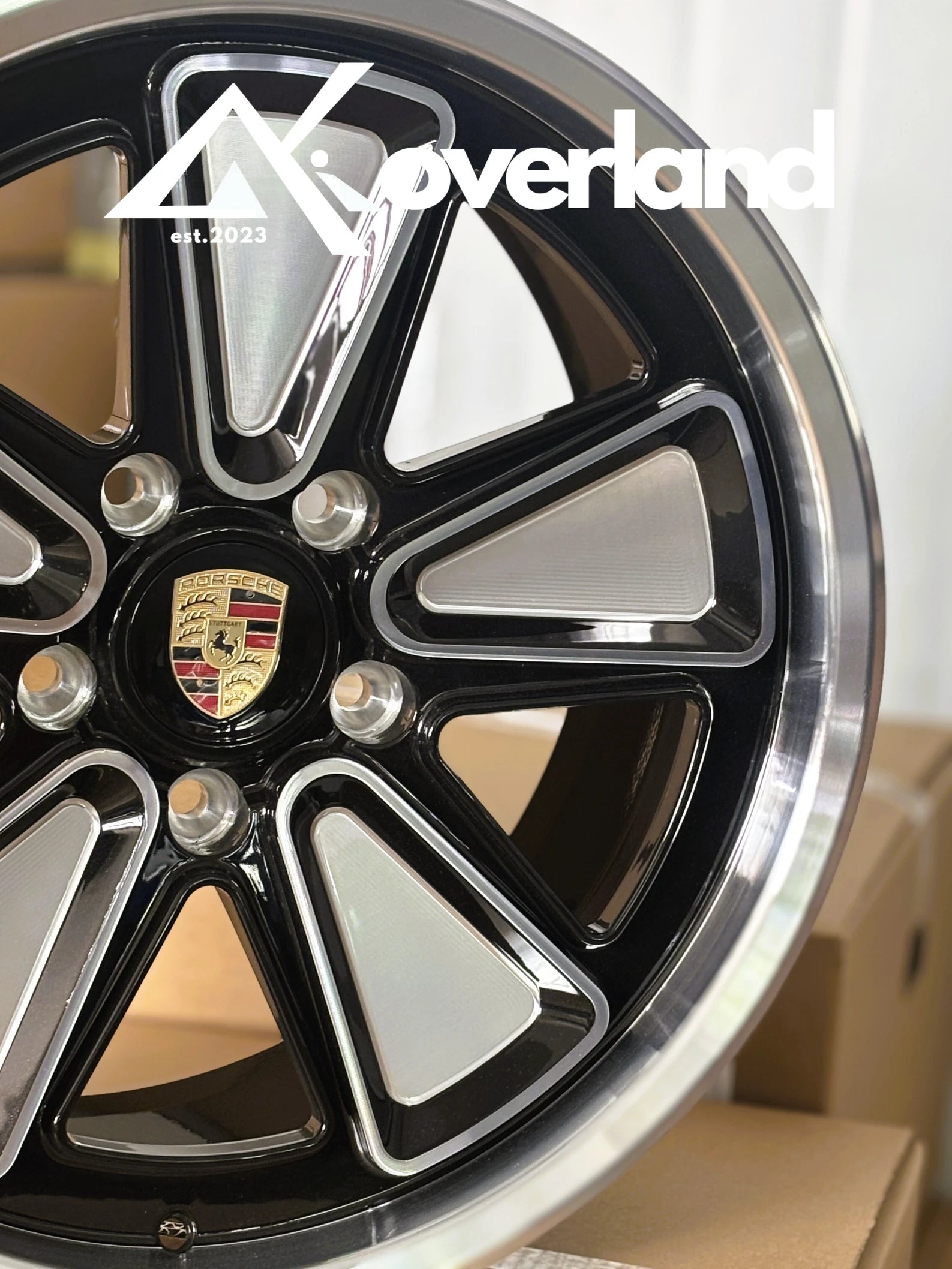 Porsche custom forged wheel with reimagined Fuchs pattern, 5x130 bolt pattern, designed for high-performance applications