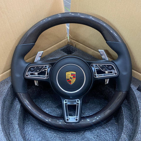 akioverland 992 style custom carbon fibre steering wheel for most porsche vehicle