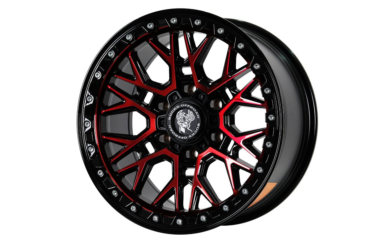 Bucks offroad wheels B504 Slotted Beadlock Gloss Black Red