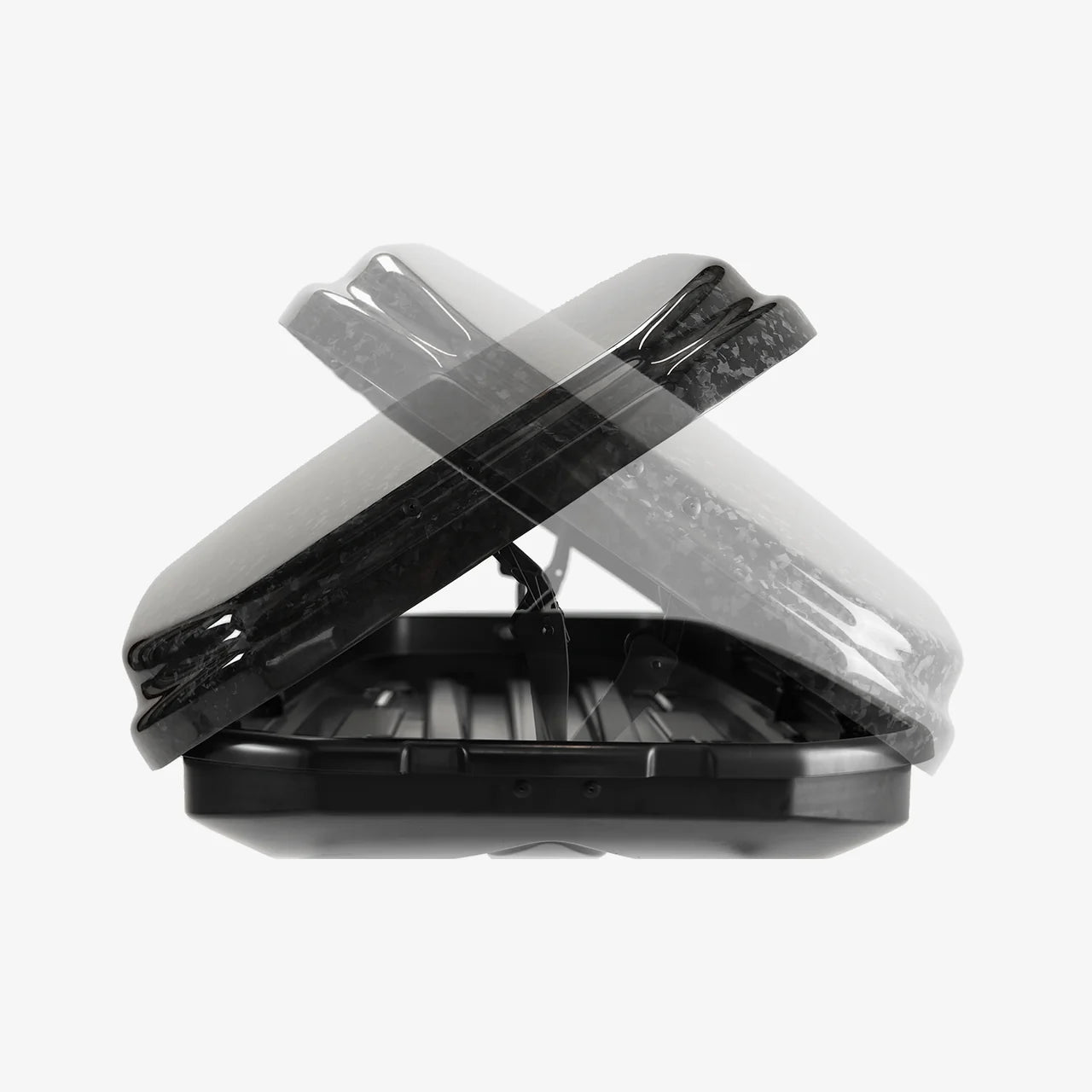 Inspired Overland carbon fiber cargo box open lid rooftop overland storage system