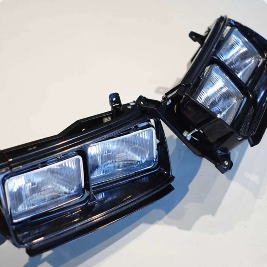 toyota land cruiser lc80 hdj80 Quad Headlight Kit black bezel