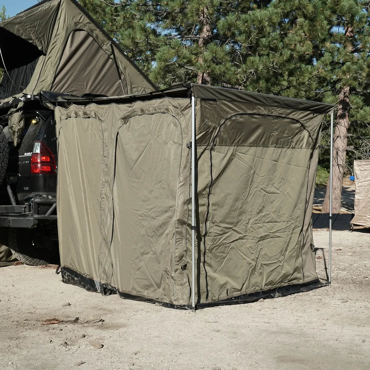 Inspired Overland awning side tent weather shelter attached overland campsite