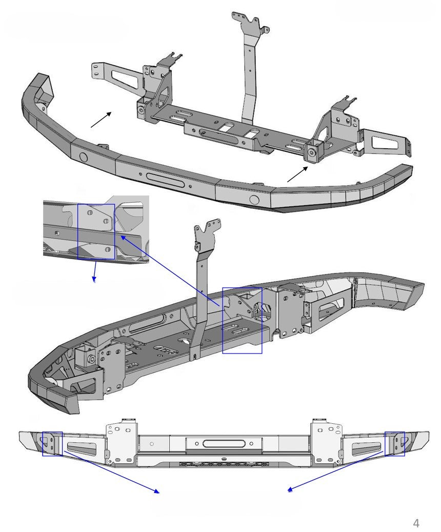 Akioverland Porsche Cayenne 957 low profile offroad steel bumper