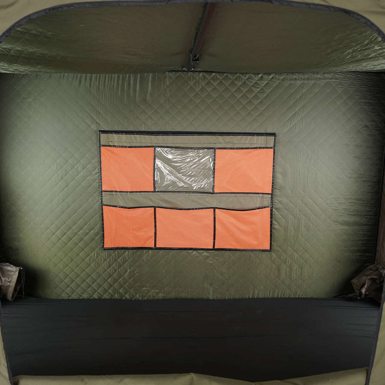 Trailpeak rooftop tent interior storage pockets organized overland camping system by Inspired Overland