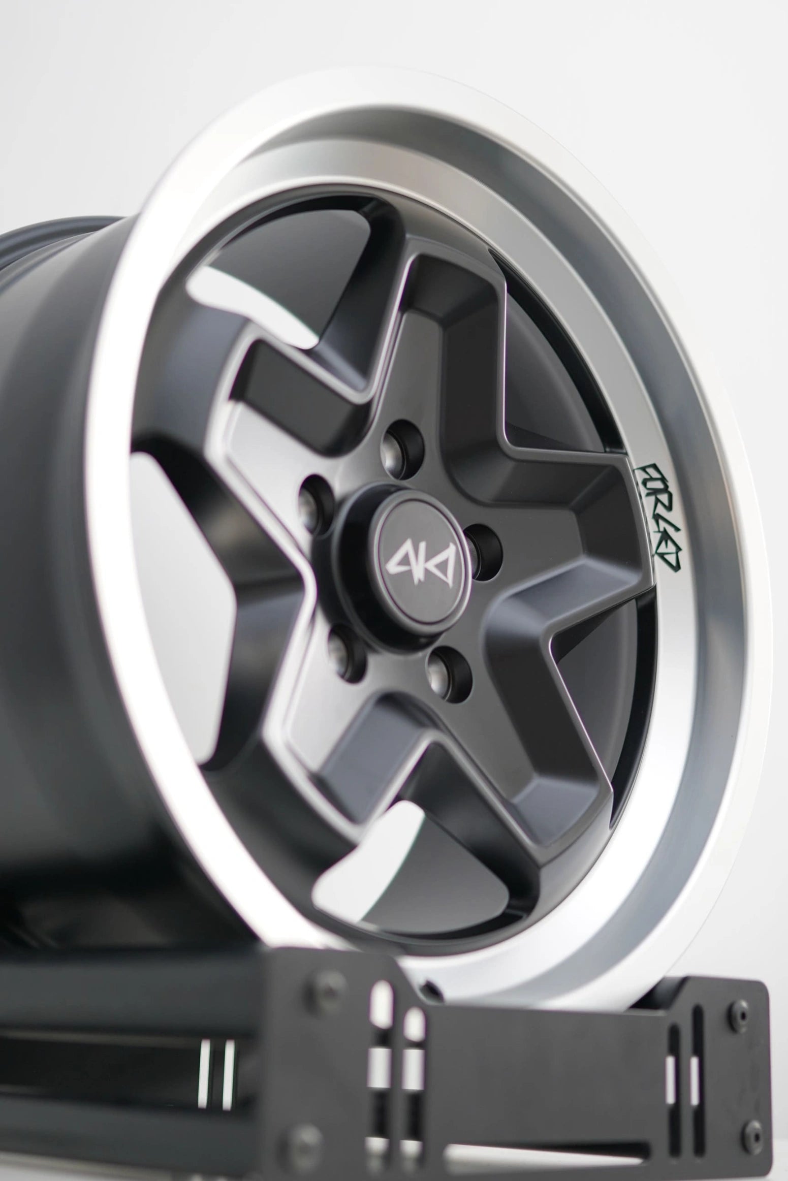 Akioverland 5x130 Cookie Cutter custom forged offroad wheel, alternate detail angle