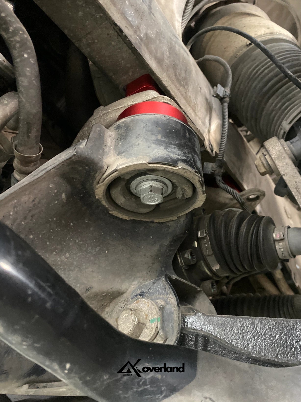 Suspension geometry after installation of V3 subframe drop showing corrected axle trajectory