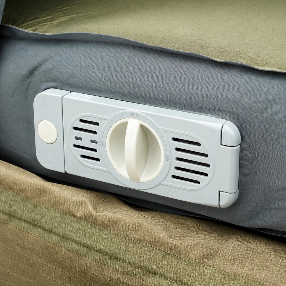 Carbonlite King rooftop tent built-in air mattress pump by Inspired Overland