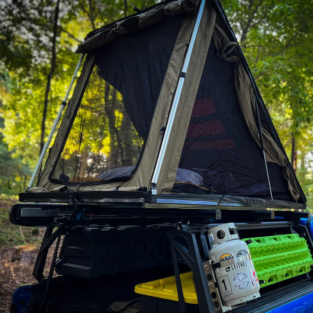inspired overland SUV rooftop tent setup on off-road truck camping build