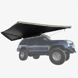 Inspired Overland 180 degree awning deployed front view overland vehicle shade shelter