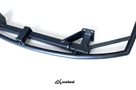 Close-up of Akioverland tubular bumper’s hand-welded joints showing craftsmanship and tubing construction