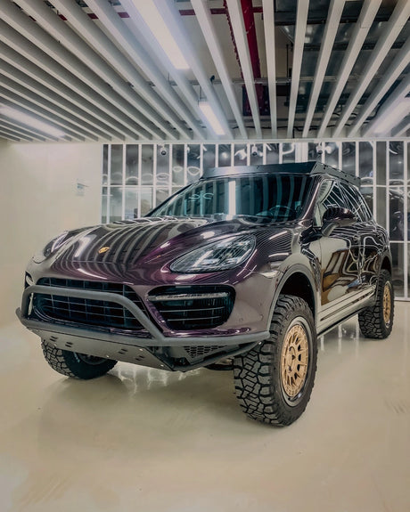 Akioverland 958 cayenne front tubular bumper with super slim roof rack 