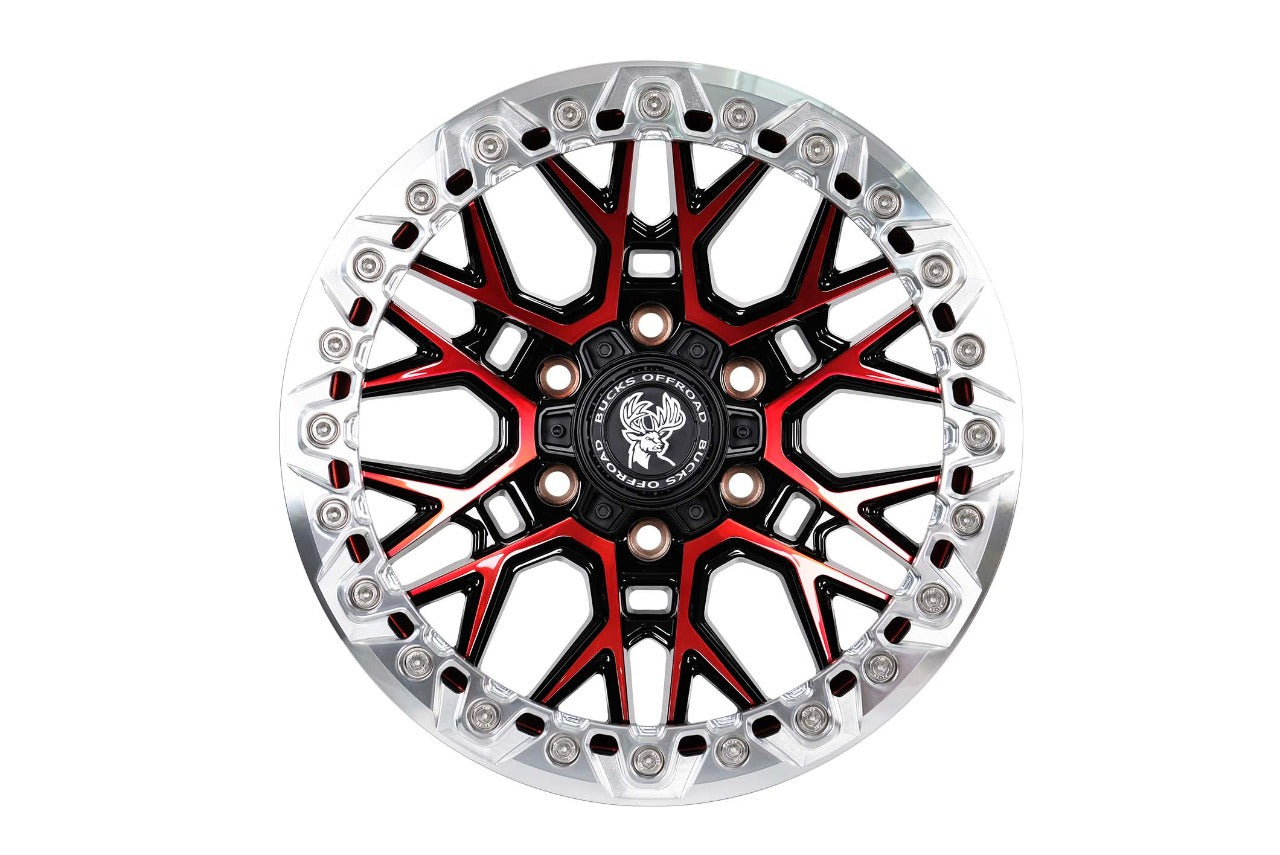 Bucks B504 Slotted Beadlock Machined Red Black