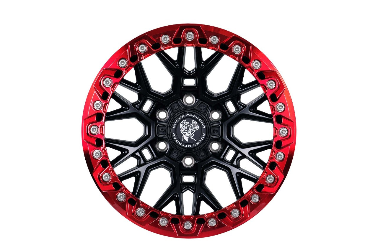 Bucks B504 Slotted Beadlock Red Matte Black