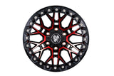 Bucks B504 Slotted Beadlock Matte Black Red front