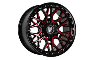 Bucks offroad wheels B504 Slotted Beadlock Gloss Black Red