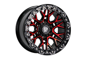 Bucks B504 Slotted Beadlock Matte Black Red