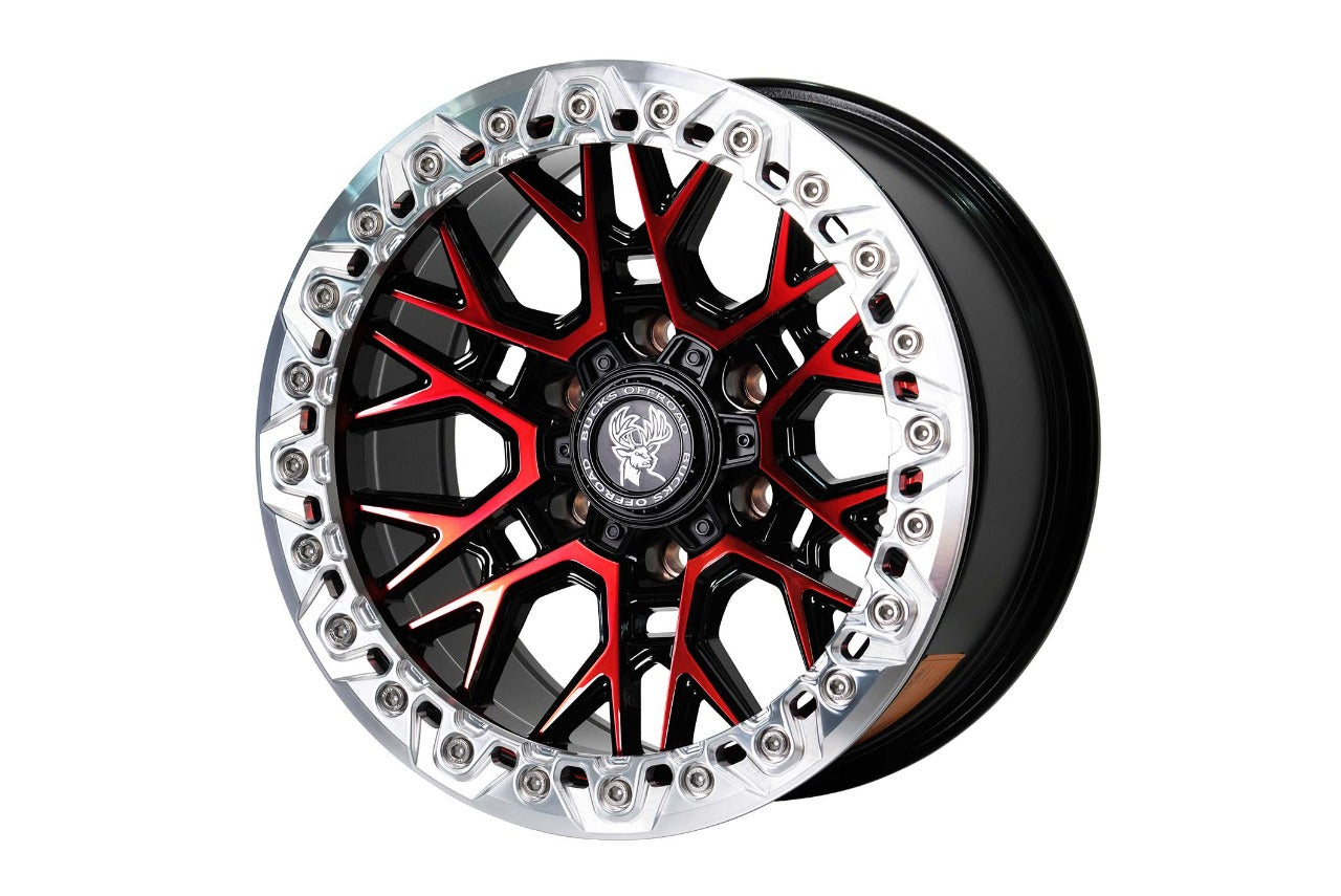 Bucks B504 Slotted Beadlock Machined Red Black