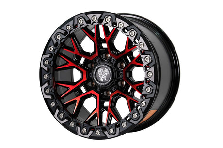 Bucks B504 Slotted Beadlock Matte Black Red isometric