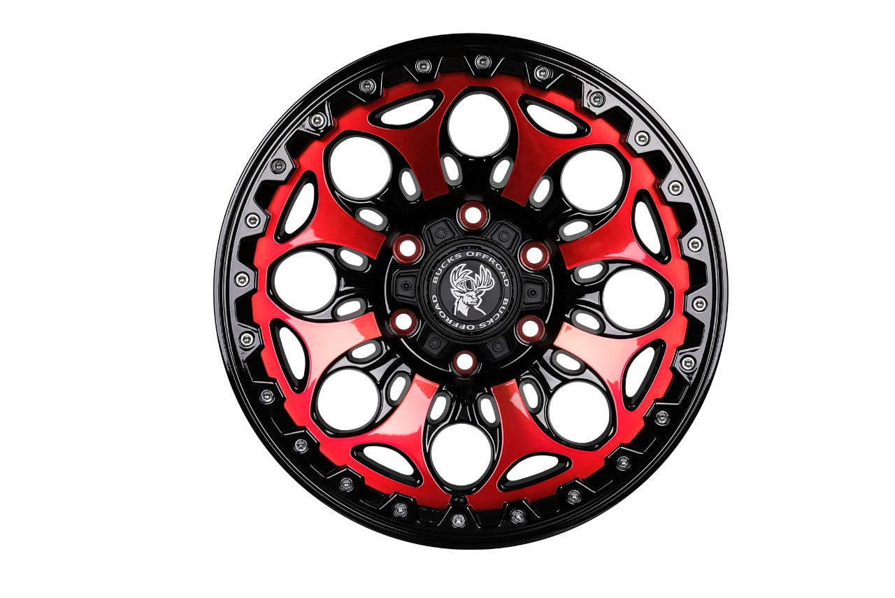 Bucks B502 Slotted Beadlock Black red