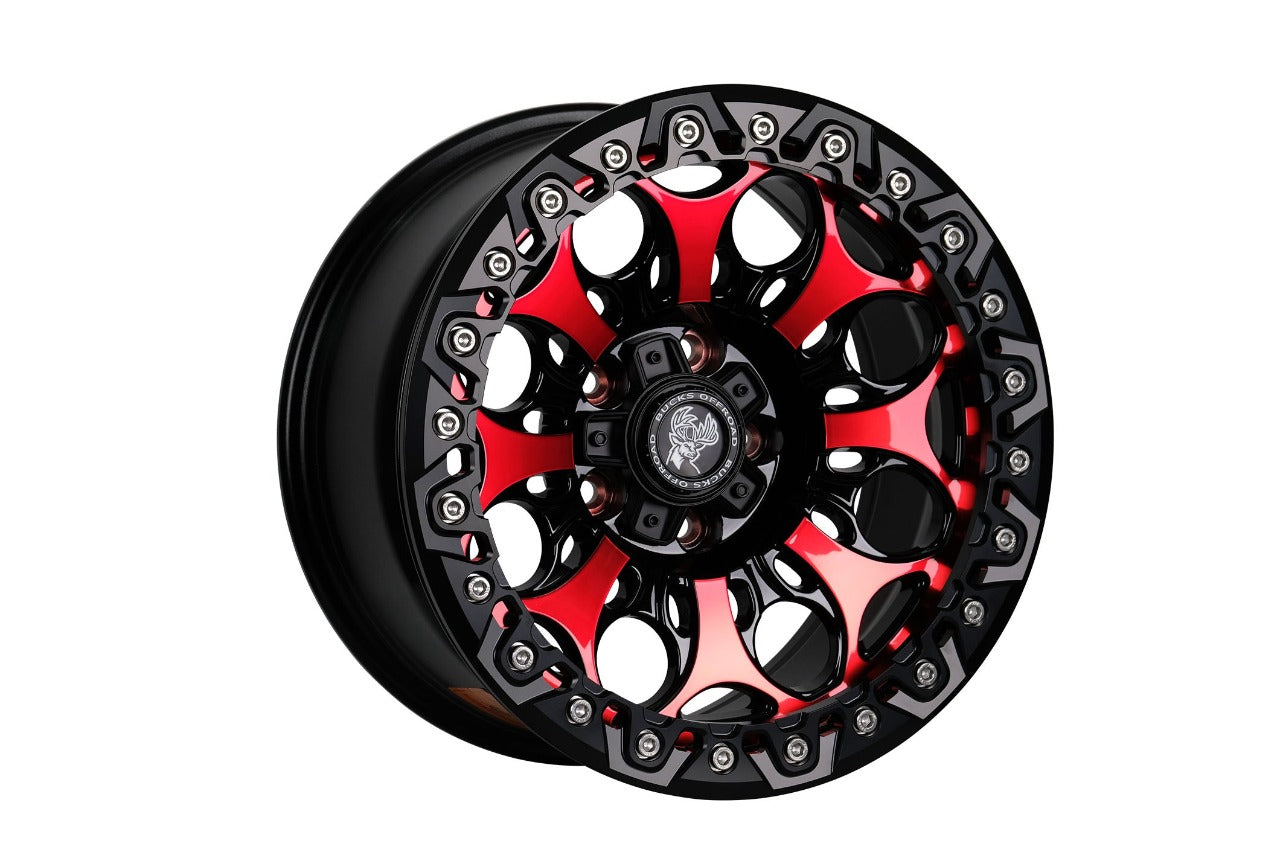 Bucks offroad wheels B502 Slotted Beadlock Matte Black Red