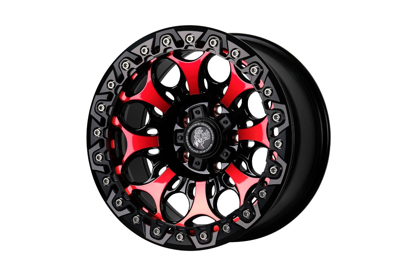 Bucks offroad wheels B502 Slotted Beadlock Matte Black Red