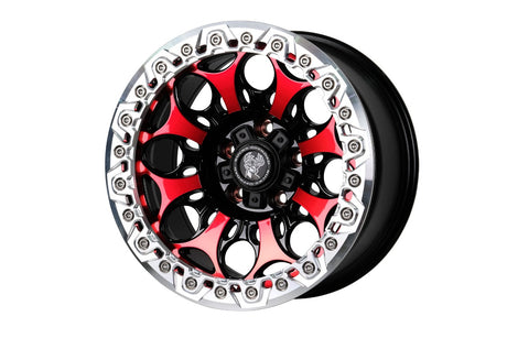 Bucks Offroad wheels B502 Slotted Beadlock Machined Black Red