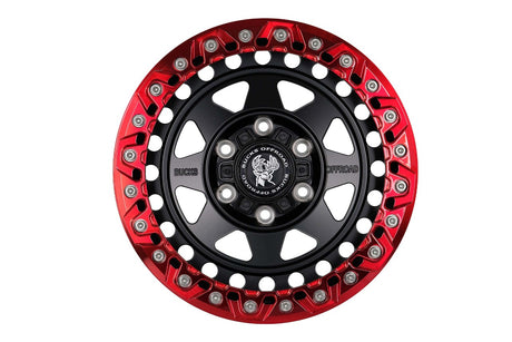 Bucks F601 Forged Slotted Beadlock red black