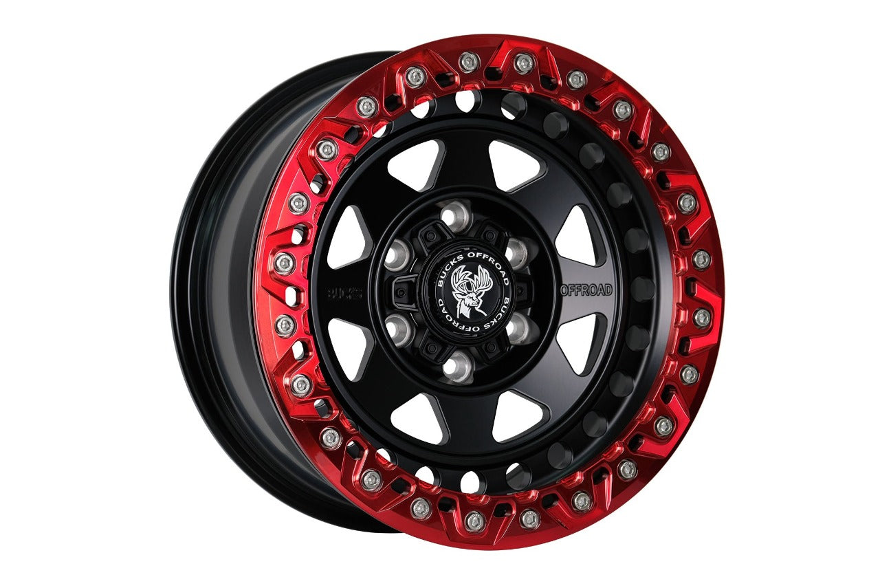 Bucks F601 Forged Slotted Beadlock red black