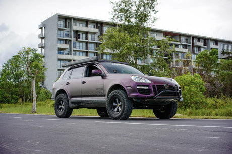 Akioverland Gen 1Porsche Cayenne 955 957 VW Touareg super slim Aluminium modular roof rack with awning