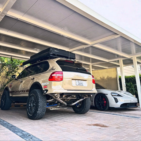 lifted cayenne 957 s from kuwait with porsche taycan