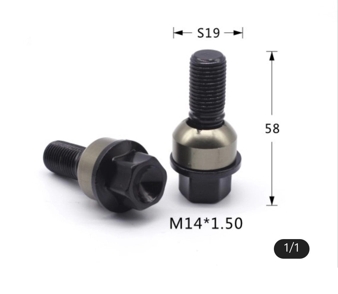 2 Piece Forged Grade 12.9 Porsche Lug Bolt Wheel Bolts M14x1.5