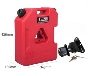 Jerry can holder with triangle mount lock bracket