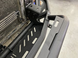 Close-up of heavy-duty Cayenne 955 off-road bumper with detachable bull bar