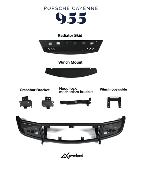 Akioverland Porsche Cayenne 955 modular tubular off-road bumper with winch mount