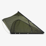 Inspired Overland Stargazer Solo rooftop tent side profile, slim closed height lightweight RTT built for efficient highway and off road use