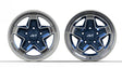 Midnight blue 2-piece forged cookie cutter wheel with hidden hardware, 5x130 custom fitment for Porsche by AkiOverland