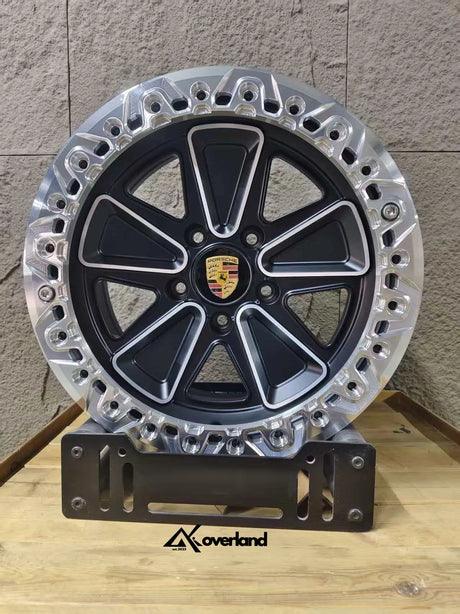Porsche Cayenne fitted with an Akioverland 5x130 Beadlock Fuchs Reimagined forged offroad wheel