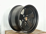 Porsche 5x130 forged off-road wheel in matte black finish by Akioverland, Fuchs-style design for Cayenne, Touareg, and Q7