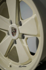 Akioverland 5x130 forged wheel, performance-focused creme white Fuchs-style design for Porsche Cayenne and VW Touareg