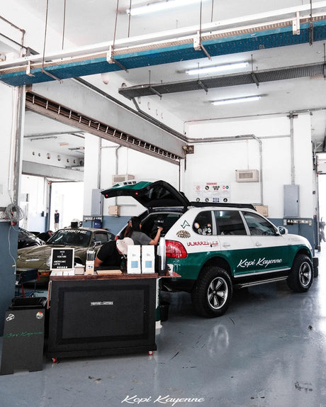 Porsche Cayenne 955 fitted with Akioverland 5x130 Fuchs Reimagined wheels with Midnight Purple Bronze Wheels GT3RS 991 911, Kuala Lumpur, Malaysia, alternate angle