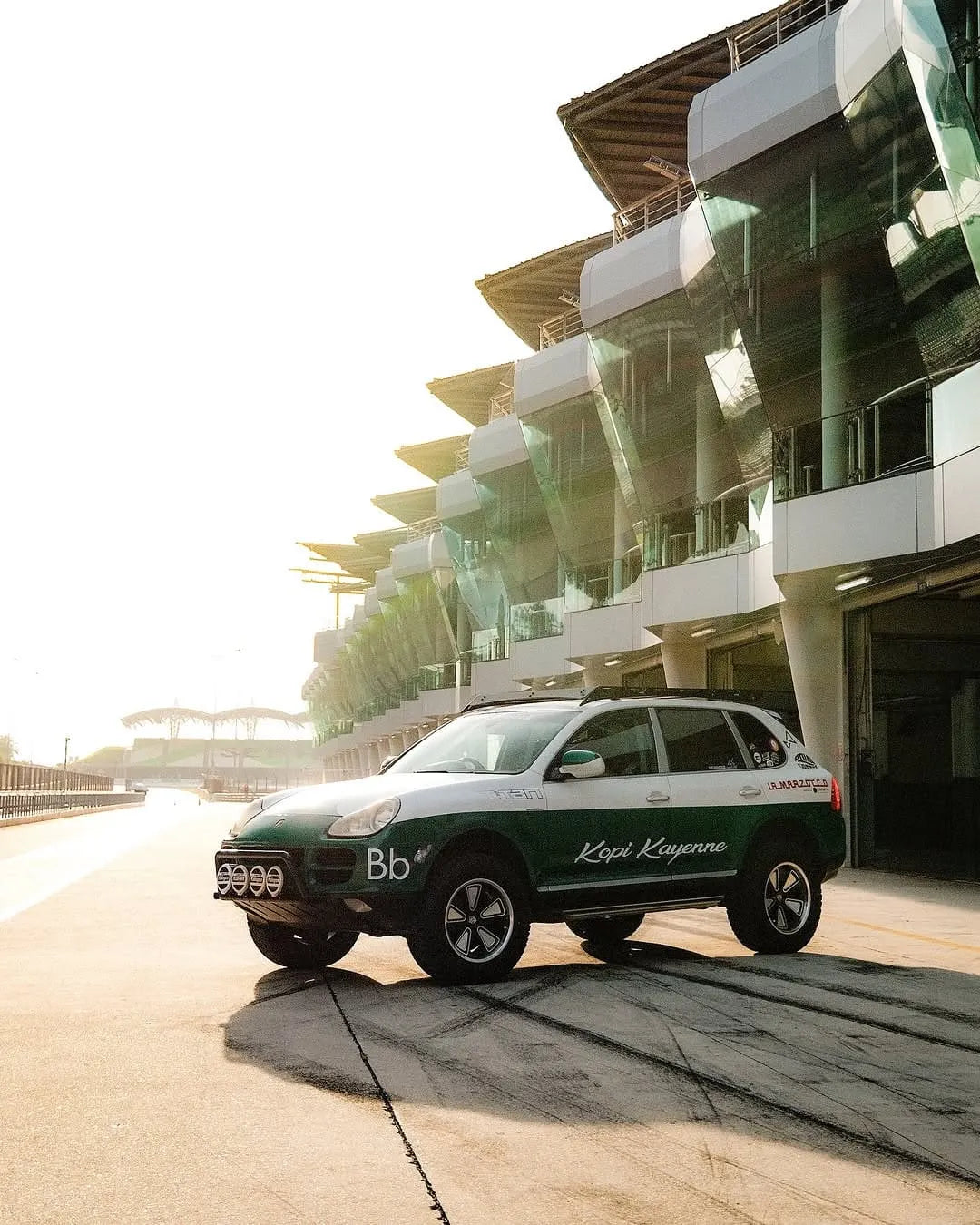 Porsche Cayenne 955 with Akioverland 5x130 Fuchs Reimagined wheels at Sepang Race Track, Malaysia