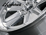 Detail shot of an Akioverland 5x130 Fuchs Reimagined forged wheel showing the machined face