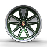 Porsche Akioverland 5x130 Fuchs Reimagined offroad wheels, close-up