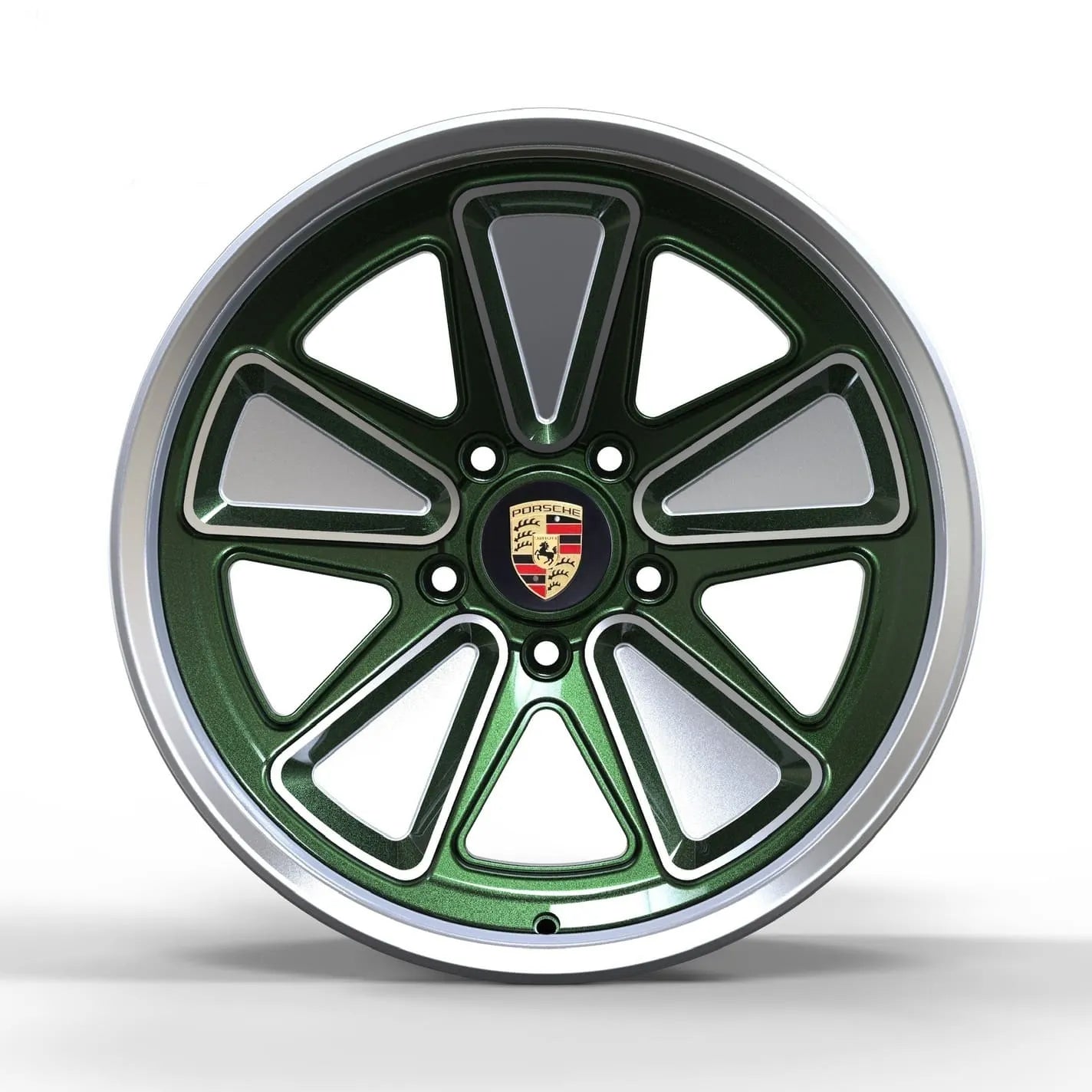 Porsche Akioverland 5x130 Fuchs Reimagined offroad wheels, close-up