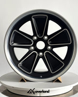 Akioverland 5x130 Fuchs Reimagined forged wheel photographed in studio, featuring high-precision CNC-machined surfaces