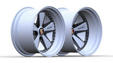 VLD 2-piece forged Fuchs wheels in satin Crayon grey, staggered deep concave 5x130 set by AkiOverland
