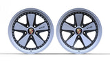 AkiOverland VLD 2-piece forged Fuchs wheel set in satin Crayon grey, 5x130 staggered fitment