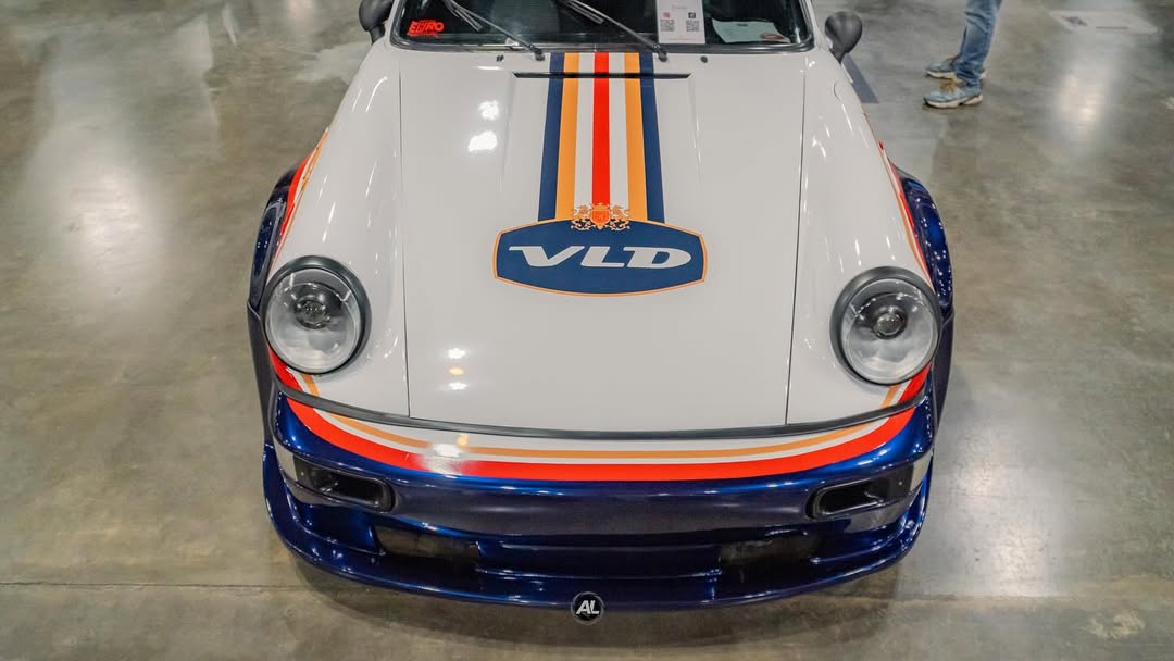 Porsche 911 964 widebody fitted with 5x130 VLD 2-piece Fuchs wheels by AkiOverland